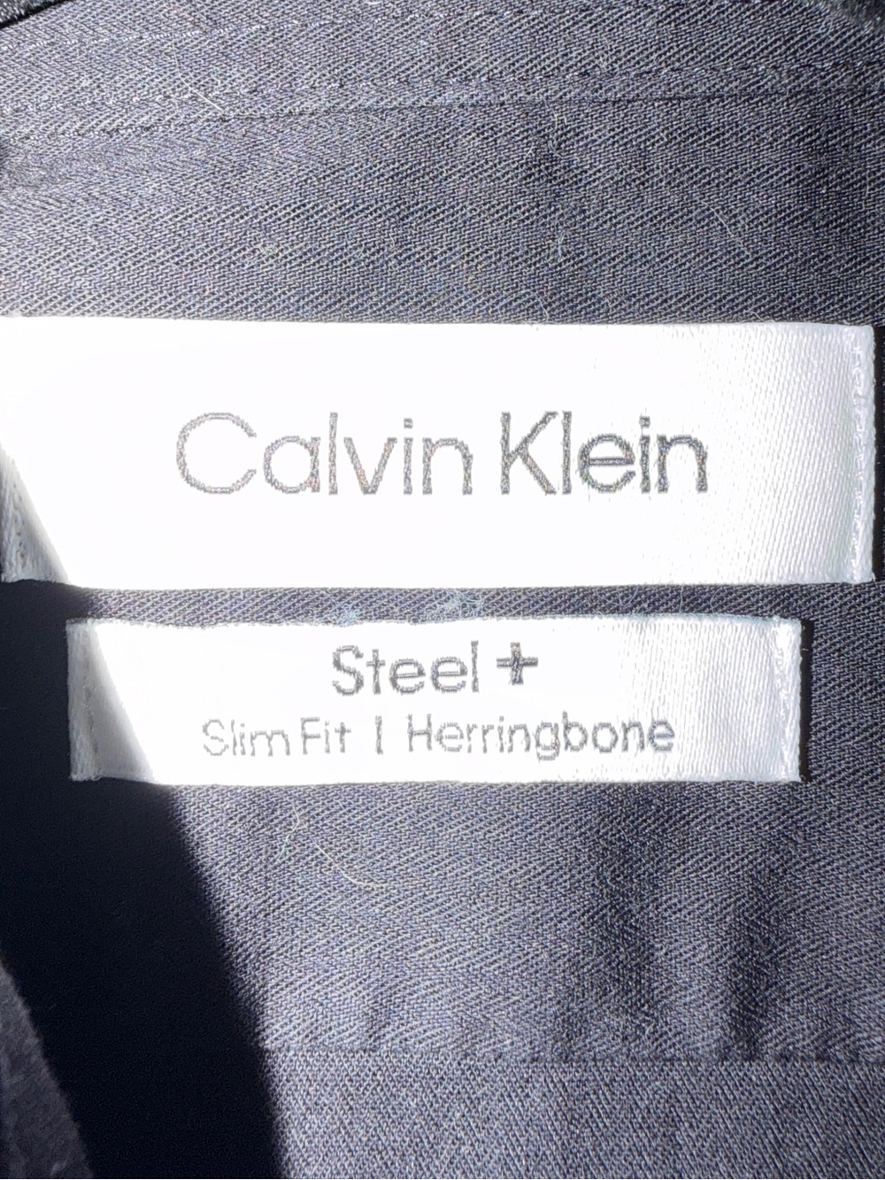 Calvin Klein Steel Plus Black Herringbone Dress Shirt Mens 15.5 32/33 - Picture 5 of 7